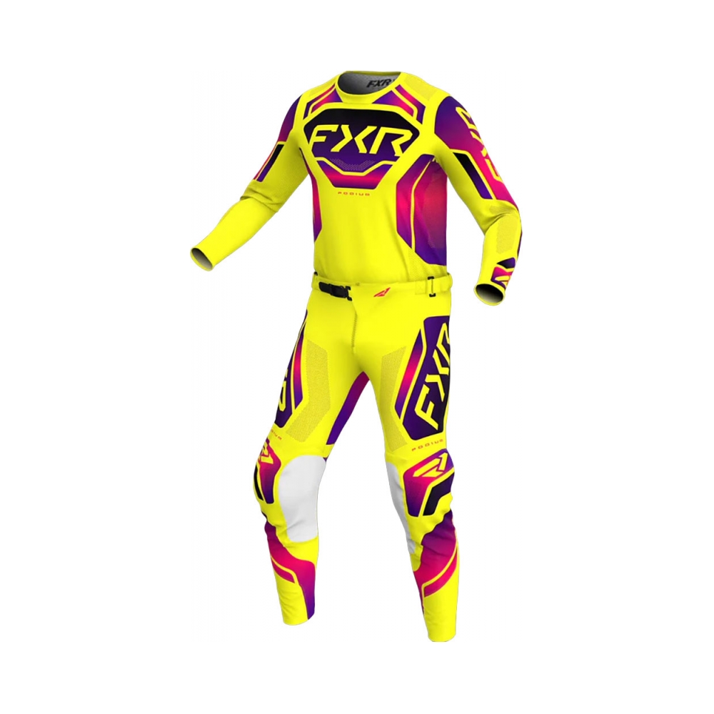 FXR Панталон Podium Relay MX26 Yellow Razz Black - изглед 3