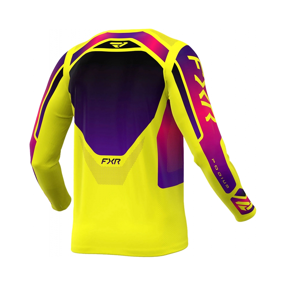 FXR Тениска Podium Relay MX26 Yellow Razz Black - изглед 2