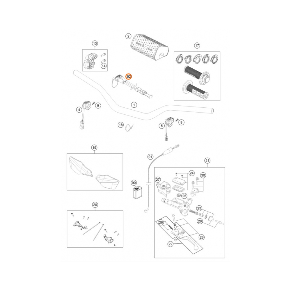 KTM Жило газ OEM KTM 125-300SX 23-26, EXC 24-26; Husqvarna TC 23-26 - изглед 2 - BobiMX.com KTM Жило газ OEM KTM 125-300SX 23-26, EXC 24-26; Husqvarna TC 23-26 - изглед 2