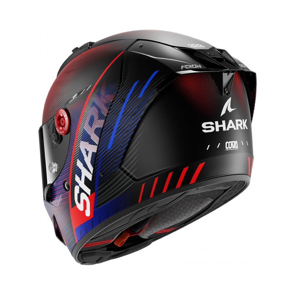 Shark Каска Aeron Speed-Tech Mat Carbon Blue Red - изглед 3