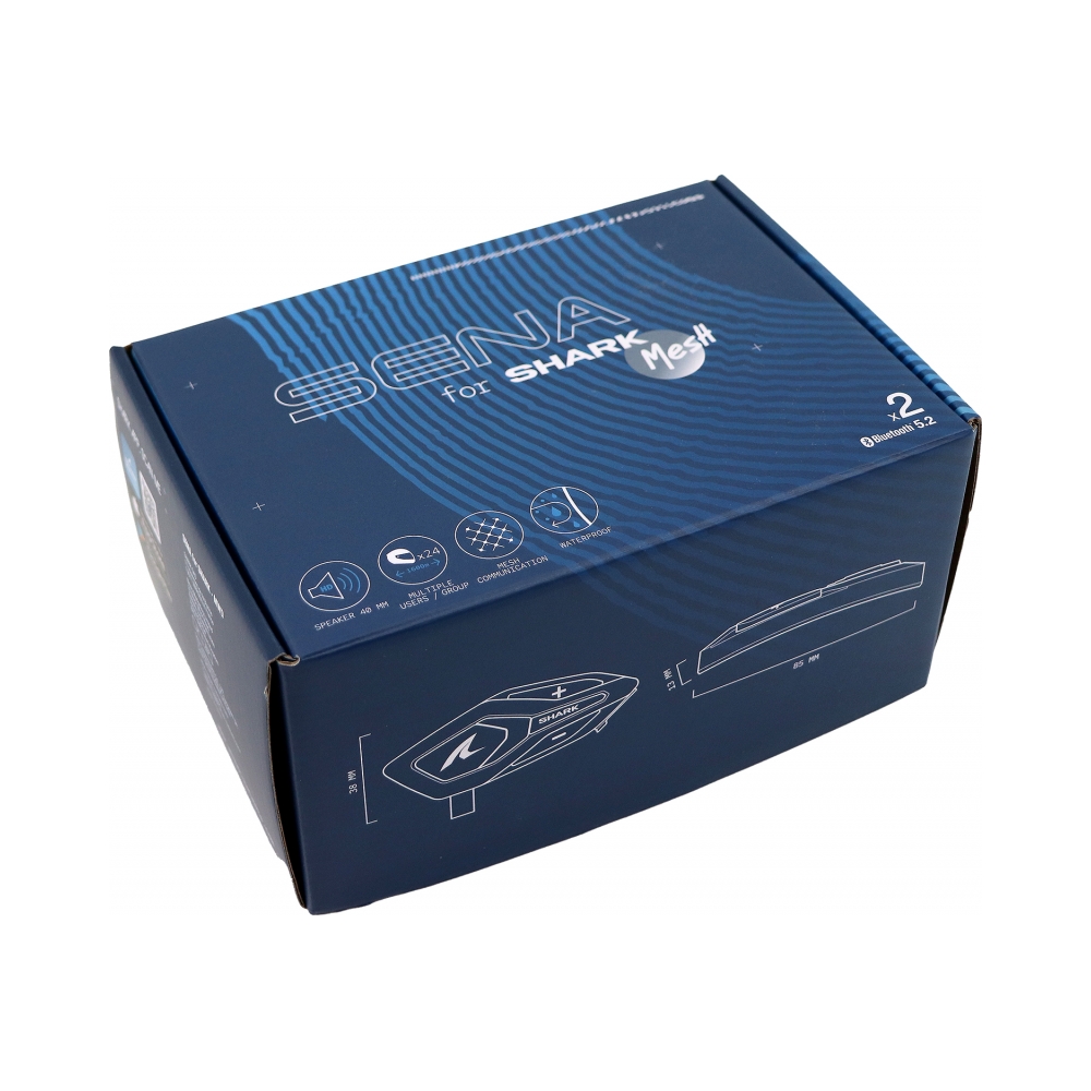 Shark Интерком Sena за Shark MW Mesh Duo сив 2бр устройствa - изглед 4