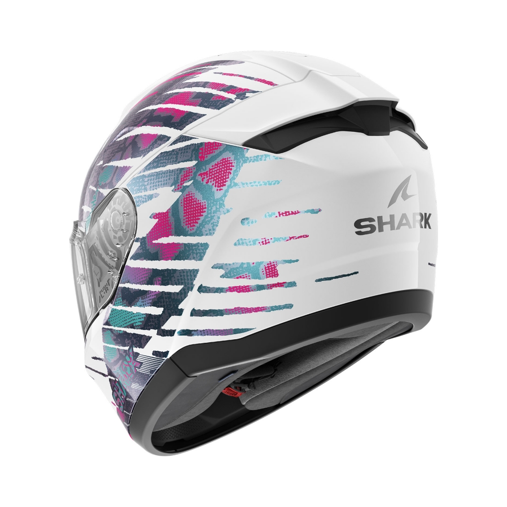 Shark Каска Ridill 2 Reptaia White Violet Cameleon - изглед 2 - BobiMX.com Shark Каска Ridill 2 Reptaia White Violet Cameleon - изглед 2