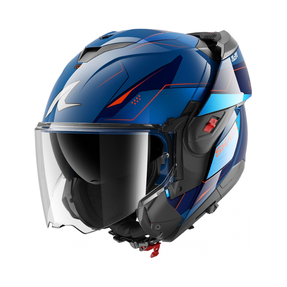 Shark Каска Oxo Mekarium Blue Chrom Orange - изглед 4 - BobiMX.com Shark Каска Oxo Mekarium Blue Chrom Orange - изглед 4