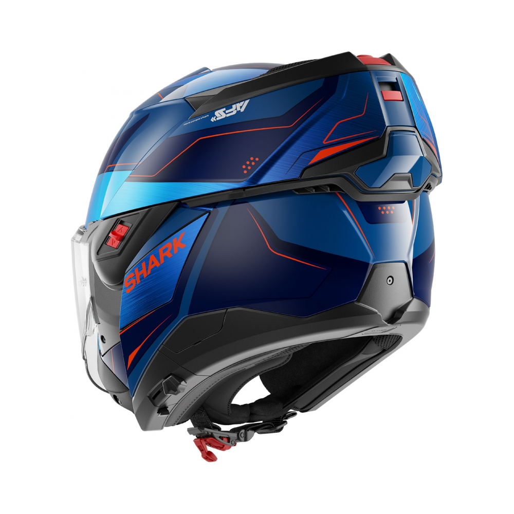 Shark Каска Oxo Mekarium Blue Chrom Orange - изглед 5 - BobiMX.com Shark Каска Oxo Mekarium Blue Chrom Orange - изглед 5