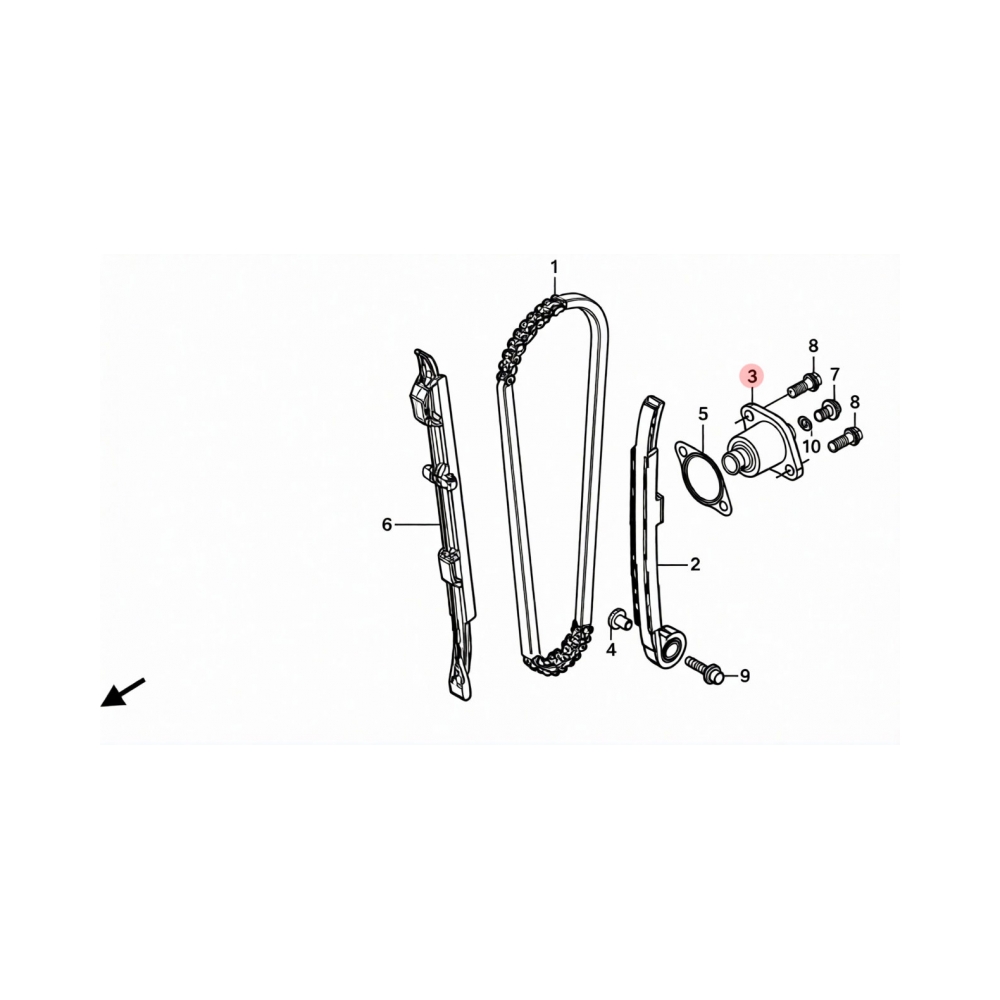 Honda Обтегач ангренажна верига OEM Honda CRF450R 17-18/21-26; CRF450X 19-26 - изглед 3