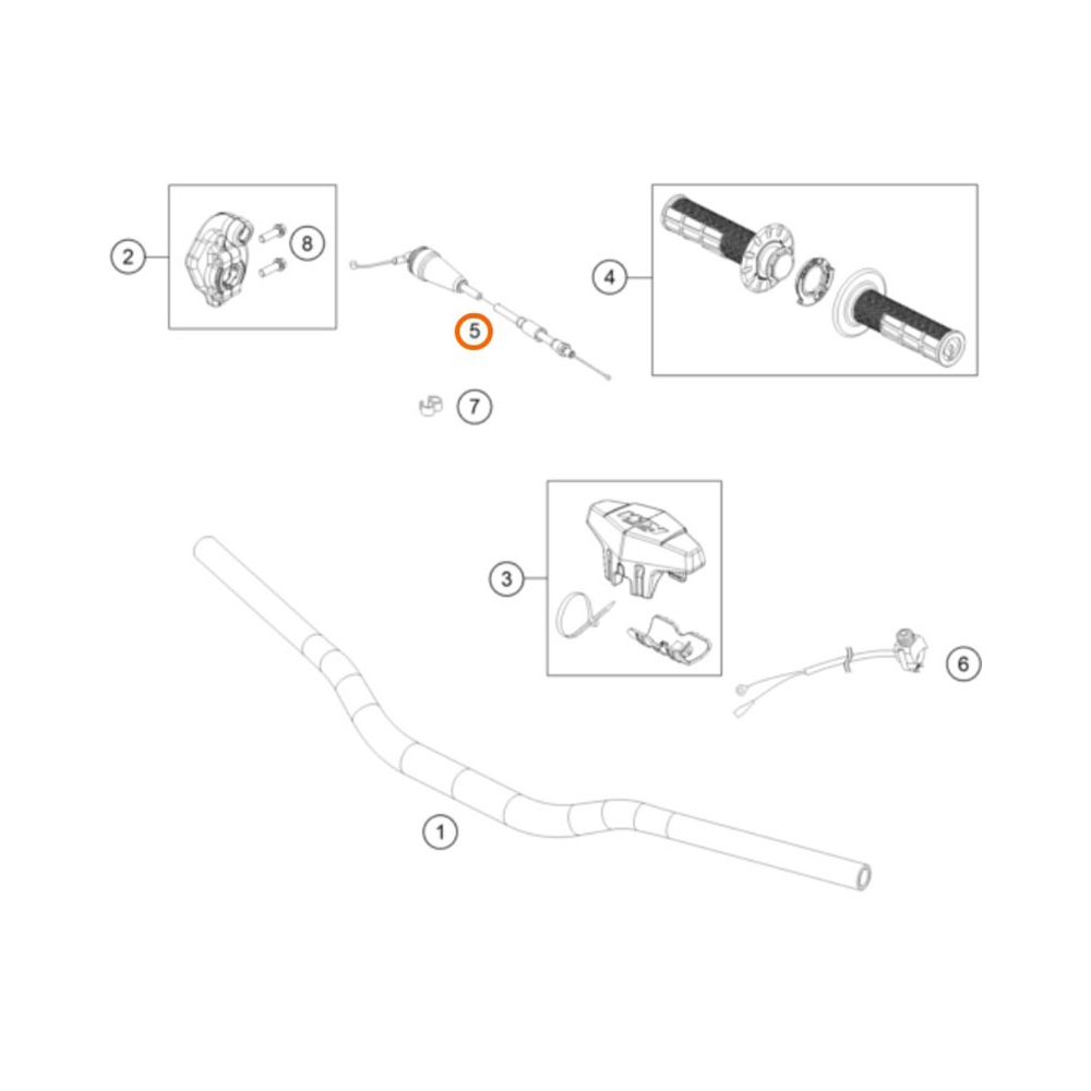 KTM Жило газ OEM KTM 85SX 21-26; Husqvarna TC85 21-26; Gas Gas MC85 21-26 - изглед 2
