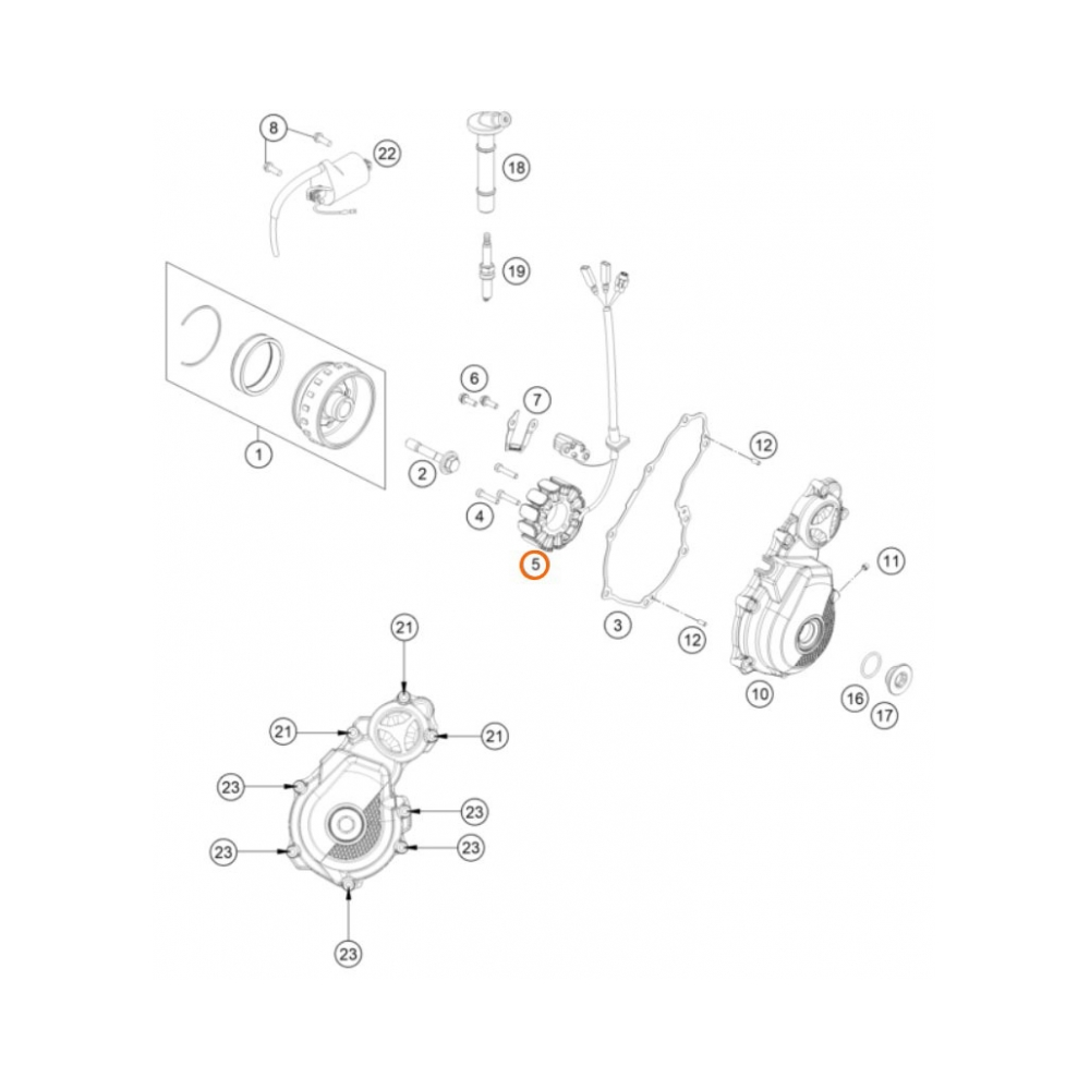 KTM Статор OEM KTM EXC-F 17-26; Husqvarna FE 17-26 - изглед 3
