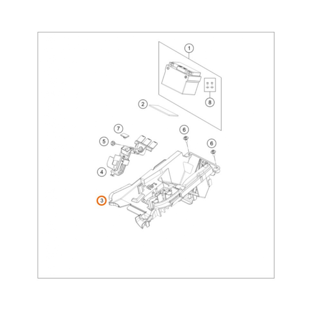 KTM Кутия акумулатор KTM OEM EXC-F 20-23, SX/SX-F 19-22 - изглед 2
