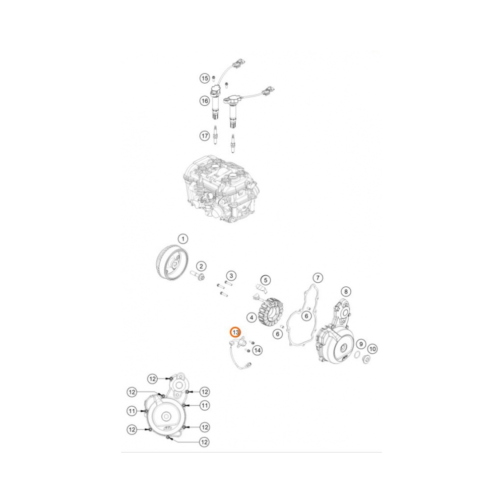 KTM Датчик колянов вал OEM KTM 250/300EXC 17-23, 890 Adventure R 21-26, 1390 Super Duke R 24-26, 1290 R Super Adventure 17-24 - изглед 3