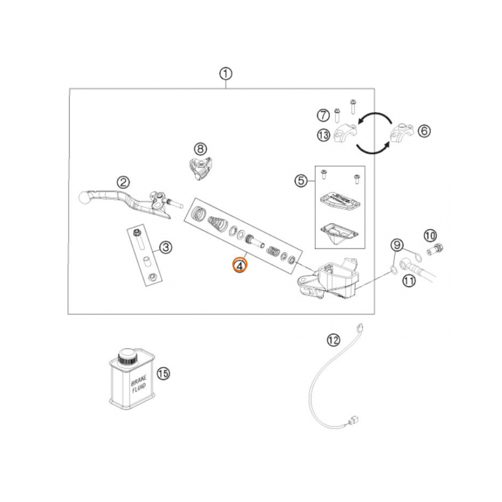 KTM Ремонтен комплект предна спирачна помпа 9.5mm KTM OEM 350 Freeride 12-13 - изглед 2