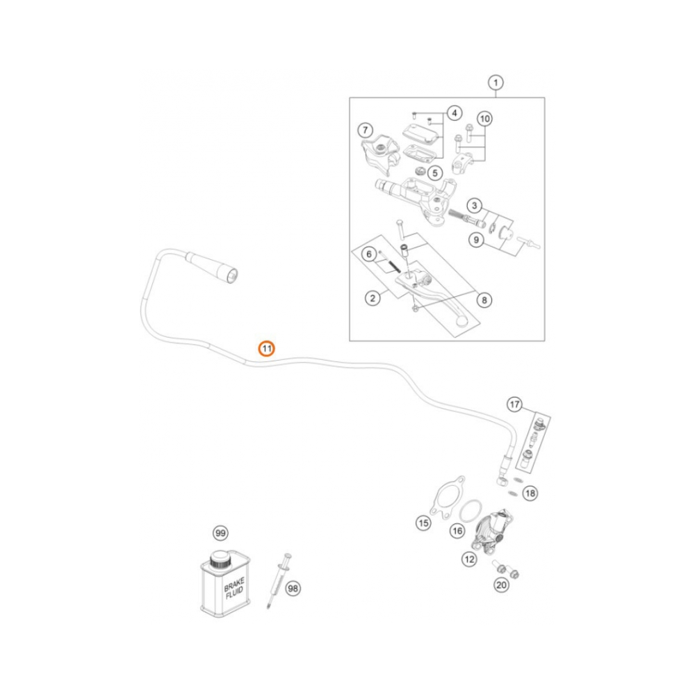 KTM Маркуч за съединител KTM OEM 250/350EXC-F 17-26, 250/350SX-F 16-25; Husqvarna FC250/350 22-26, FE250/350 24-26 - изглед 2