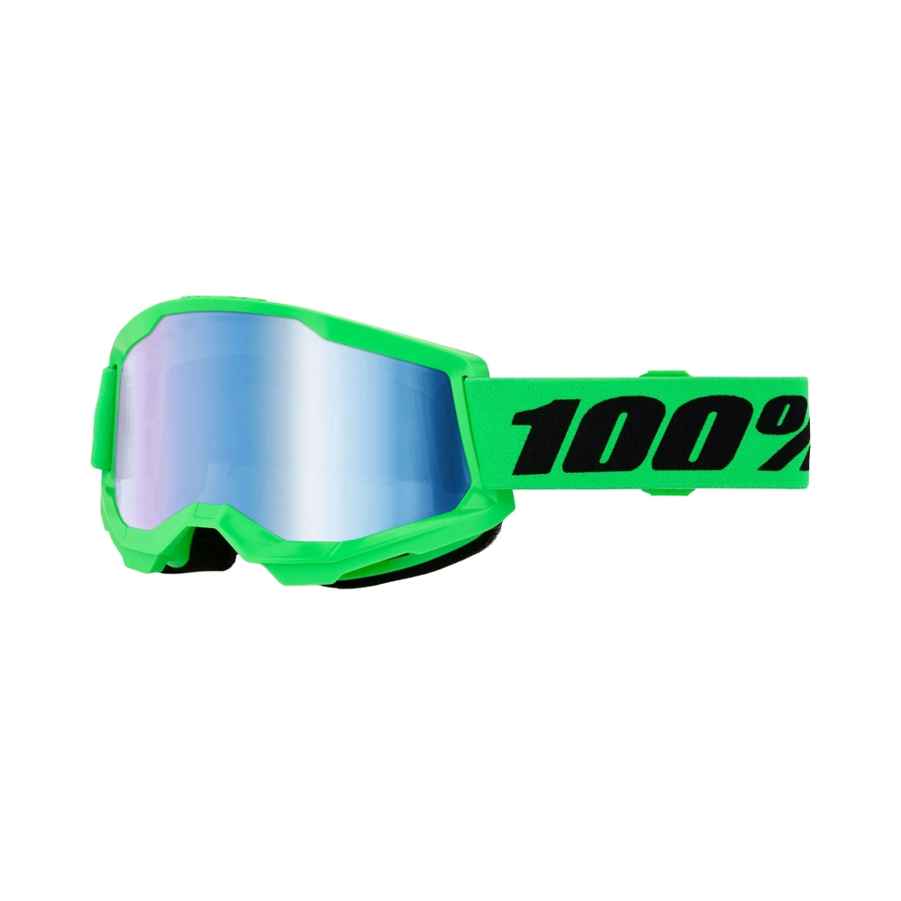 100% Очила Strata 2 Neon Green - Blue - изглед 1 - BobiMX.com 100% Очила Strata 2 Neon Green - Blue - изглед 1