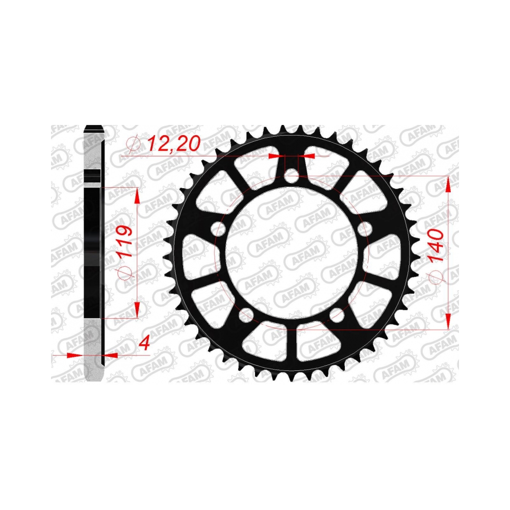 AFAM Заден Стоманен Зъбак 44 Зъба/ 525 BMW M1000RR 21-25, S1000RR 19-24, S1000R 21-24, S1000XR 20-25 - изглед 1
