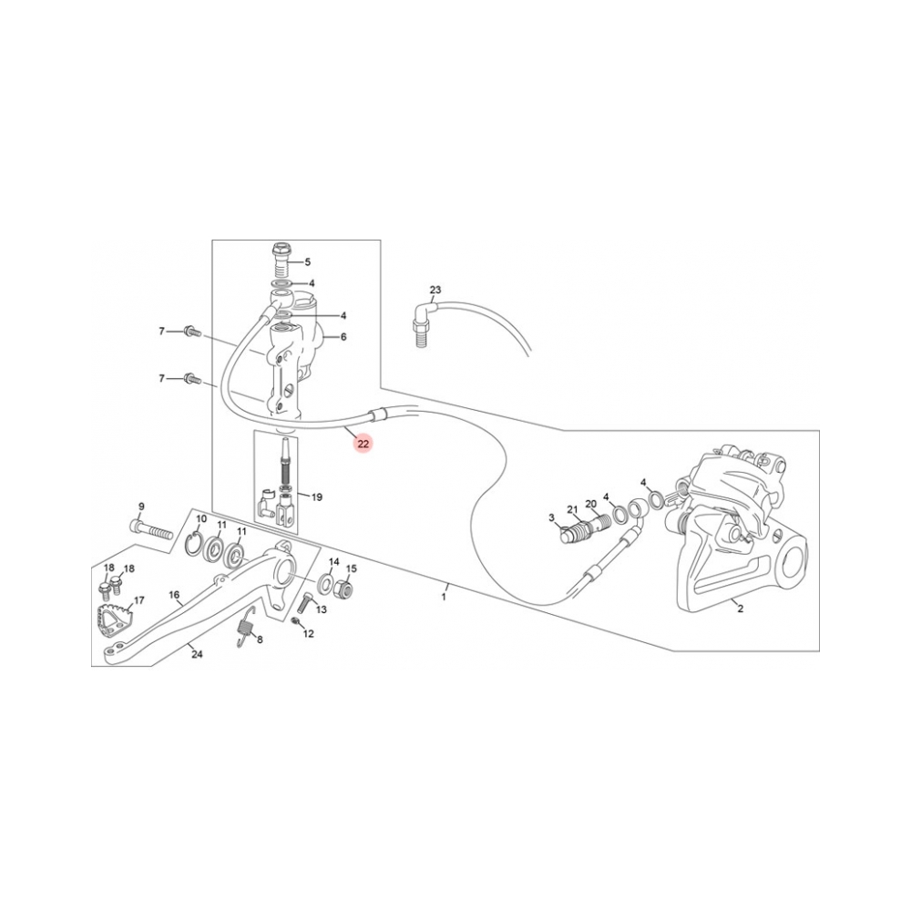 Sherco Маркуч задна спирачка OEM Sherco SE/SEF 14-26 - изглед 2 - BobiMX.com Sherco Маркуч задна спирачка OEM Sherco SE/SEF 14-26 - изглед 2