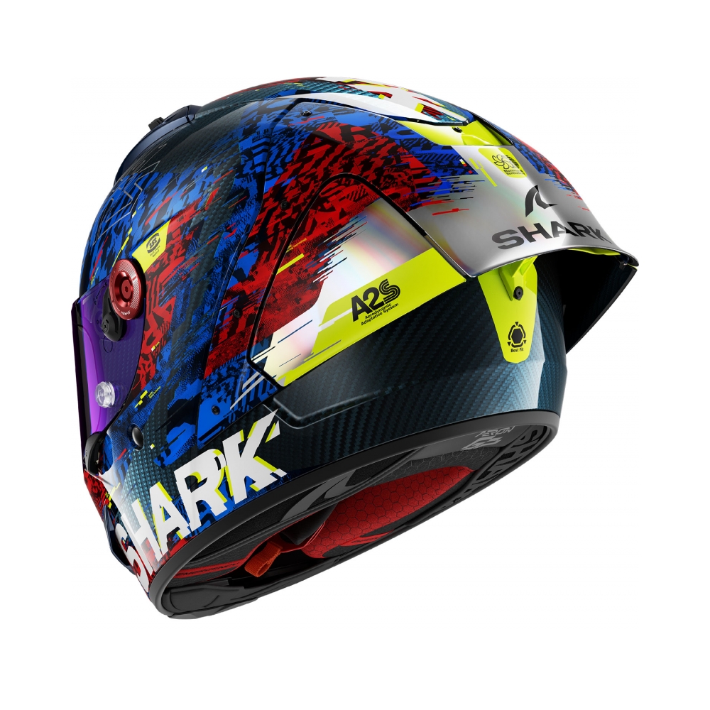 Shark Каска Aeron GP Fim Racing Speed Vib Carbon Blue Red - изглед 2