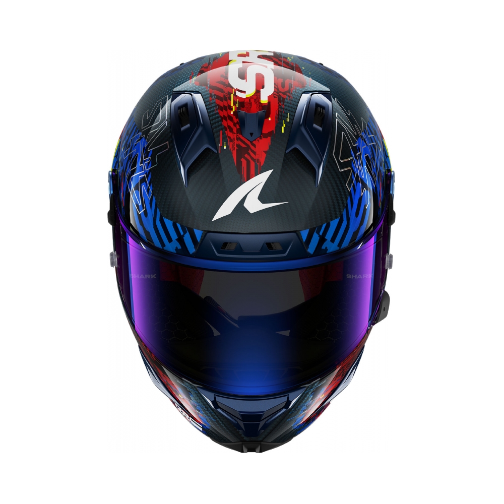 Shark Каска Aeron GP Fim Racing Speed Vib Carbon Blue Red - изглед 3