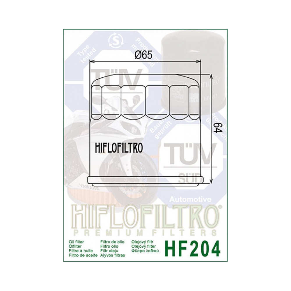 Hiflo Маслен филтър 204 Honda, Kawasaki, Yamaha - изглед 2
