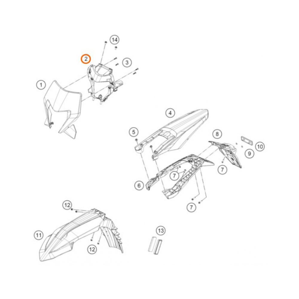KTM Маска за фар основа OEM KTM EXC/EXC-F 24-27 - изглед 3 - BobiMX.com KTM Маска за фар основа OEM KTM EXC/EXC-F 24-27 - изглед 3