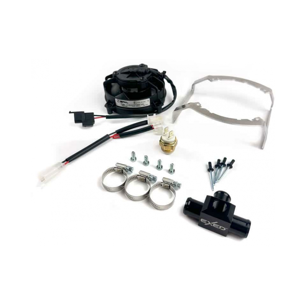 Exed Parts Перка за охлаждане SPAL комплект с термосуич Rieju MR300 Pro/Racing 21-24, MR200 Pro 22-24, MR200/250 Racing 22-23 - изглед 1 - BobiMX.com Exed Parts Перка за охлаждане SPAL комплект с термосуич Rieju MR300 Pro/Racing 21-24, MR200 Pro 22-24, MR200/250 Racing 22-23 - изглед 1
