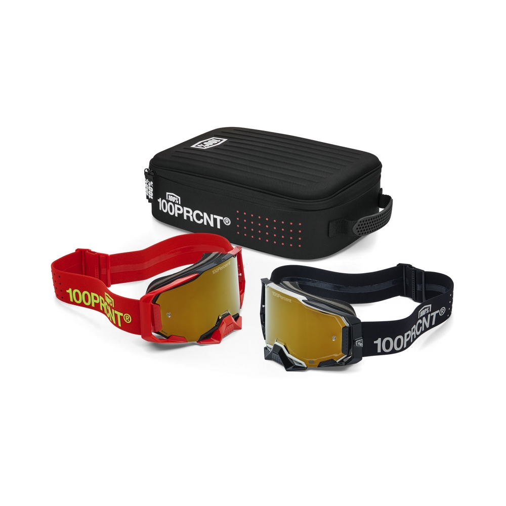100% Очила Armega Dual Racer Pro Pack Black/Red - True Gold Mirror - изглед 1 - BobiMX.com 100% Очила Armega Dual Racer Pro Pack Black/Red - True Gold Mirror - изглед 1