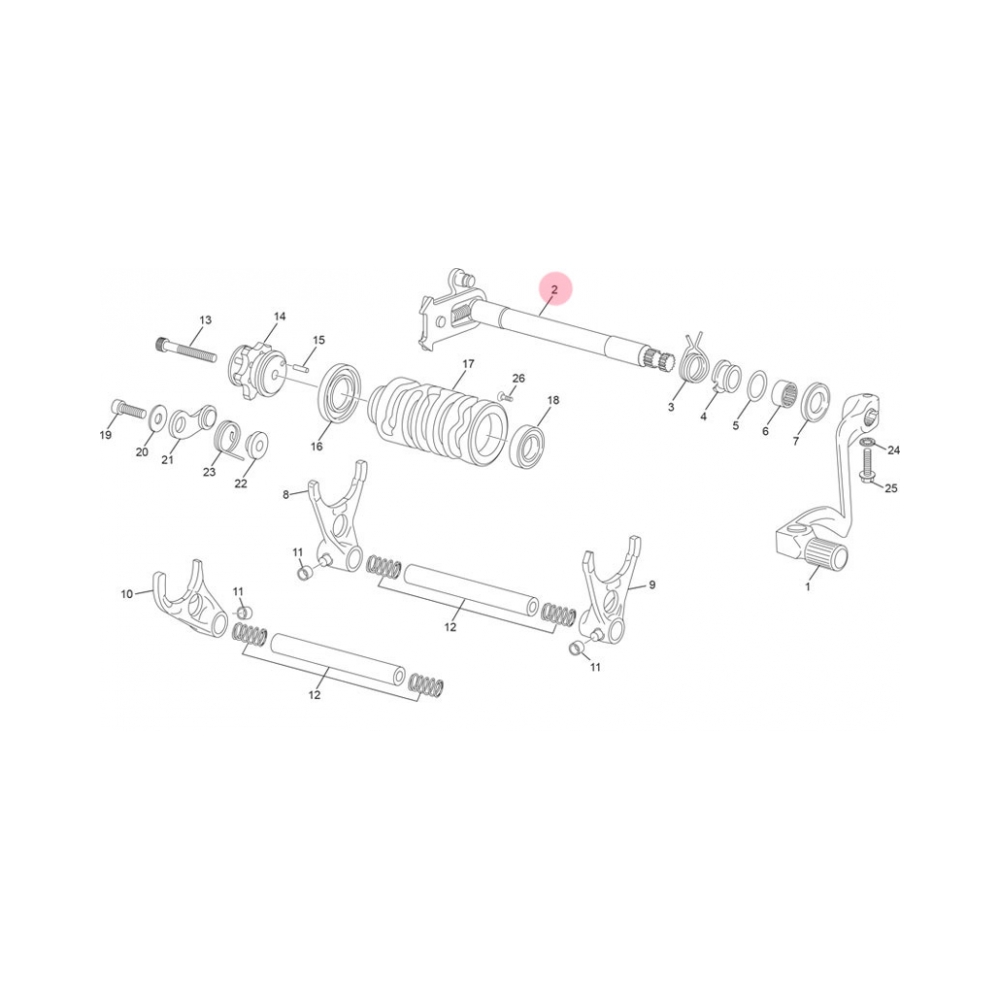 Sherco Ос за скоростен лост Sherco OEM 250/300 2T 15-27, 450/500 4T 15-27 - изглед 1