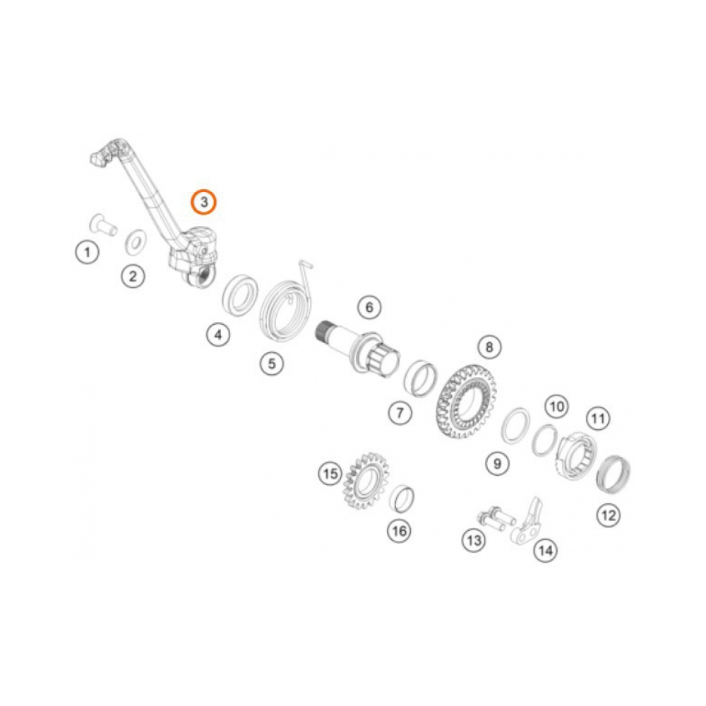 KTM Манивела OEM KTM 125/150SX 16-22, 150EXC 20-23, 250/300EXC 17-19; Husqvarna TE150 20-23, TC125 16-22, TE250/300 17-19 - изглед 2 - BobiMX.com KTM Манивела OEM KTM 125/150SX 16-22, 150EXC 20-23, 250/300EXC 17-19; Husqvarna TE150 20-23, TC125 16-22, TE250/300 17-19 - изглед 2