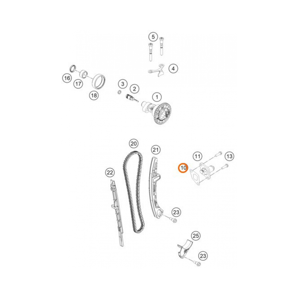 KTM Гарнитура обтегач на ангр. верига OEM KTM 450/500EXC-F 12-27, 450SX-F 13-27 - изглед 2