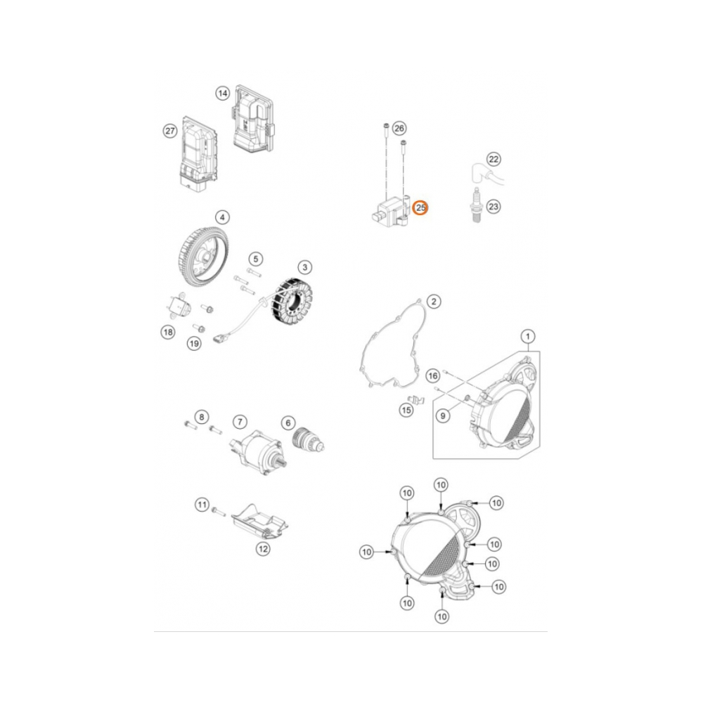 KTM Бобина KTM OEM 250-300EXC 18-27, 300SX 23-26, 250SX 23-25 - изглед 3 - BobiMX.com KTM Бобина KTM OEM 250-300EXC 18-27, 300SX 23-26, 250SX 23-25 - изглед 3