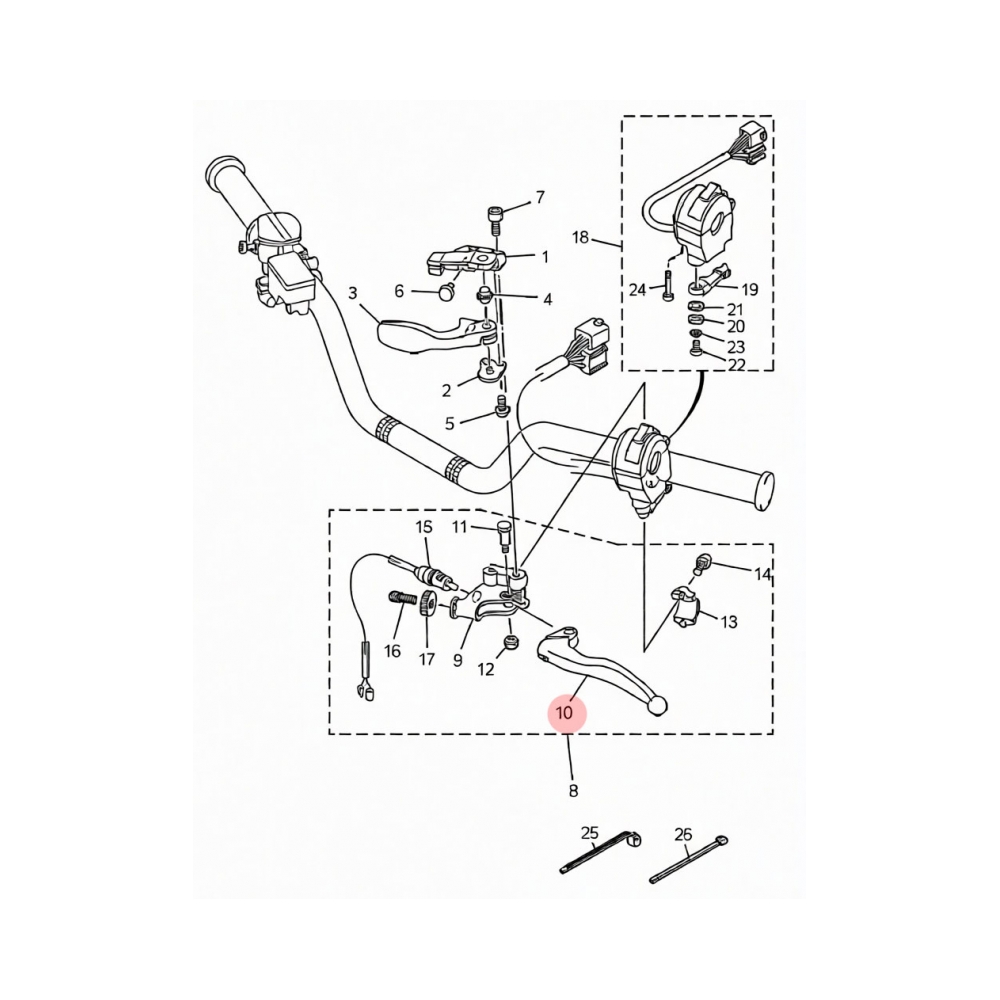 Yamaha Ръчка съединител OEM Yamaha Raptor 700R 06-26, YFM700 Kodiak 16-26, YFM450 Kodiak 18-26 - изглед 3