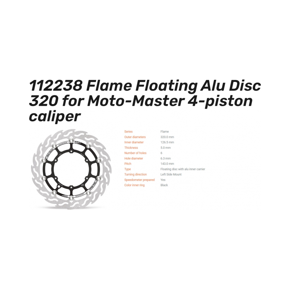 Moto-Master Спирачен диск Flame преден 320mm KTM, Husqvarna, Gas Gas до 2024 - изглед 2