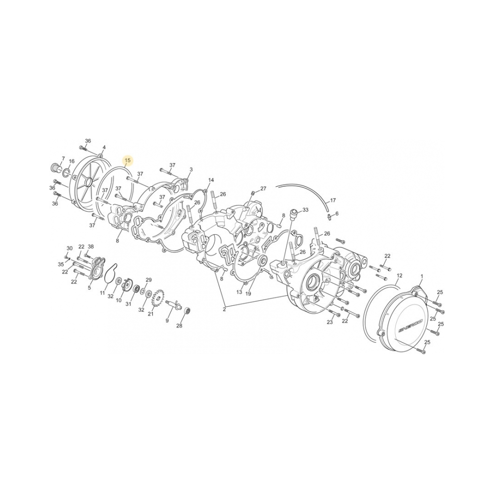 Sherco Гарнитура капак съединител 160x1.5 Sherco SEF450 15-23, SE250/300 14-23 - изглед 2