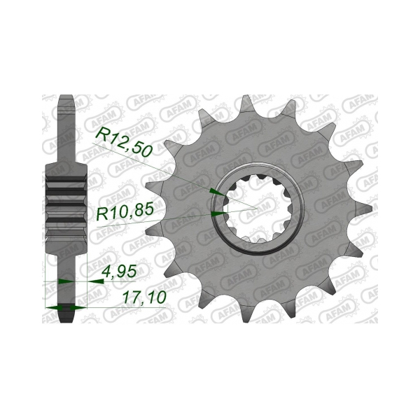 AFAM Преден зъбак 15 Зъба/ 525 Honda CB500 94-03, CBF500 04-07, VFR400R 89-92