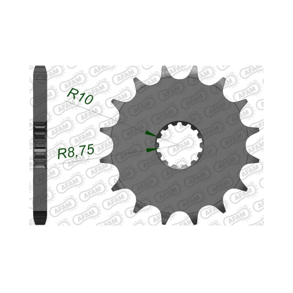 AFAM Преден зъбак 16 Зъба/ 428 Kawasaki Ninja125/Z125 19-23; Yamaha DT125/ TDR125/ TZR125, XVS125/250 Dragstar