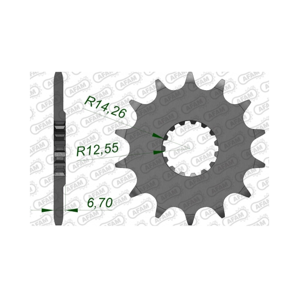 AFAM Преден зъбак 14 Зъба/ 520 Yamaha ATV YFZ450R 09-23