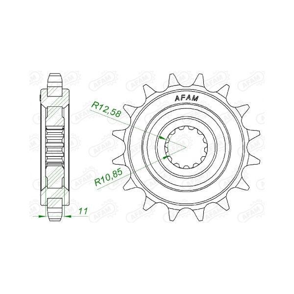 AFAM Преден зъбак 16 Зъба/ 530 Yamaha FZ600N/600S Fazer 04-07, FZ600S2 07-10, FZ600S2 Fazer 07-09