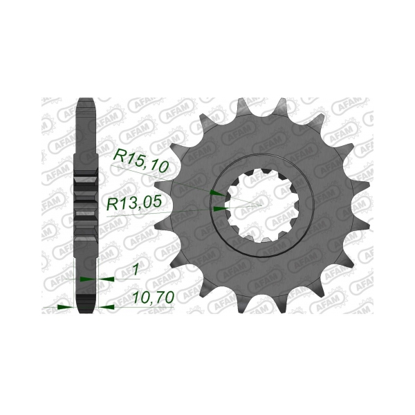 AFAM Преден зъбак 16 Зъба/ 530 Yamaha XJR1300 98-17, YZF-R1 98-14, FZ1000N/S Fazer 06-15, MT-01 05-12