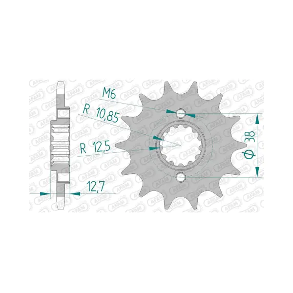 AFAM Преден зъбак 14 Зъба/ 520 Kawasaki KLR650 95-14, KLX650 93-02