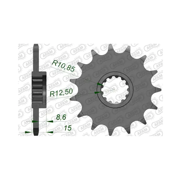 AFAM Преден зъбак 15 Зъба/ 520 Kawasaki Ninja ZX6R 03-06, ZX6RR 03-07
