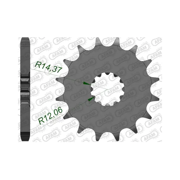 AFAM Преден зъбак 17 Зъба/ 530 Kawasaki ZZR1400 06-20,ZZR1200 02-05, ZZR1100 93-01, ZR1100 92-02