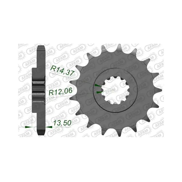 AFAM Преден зъбак 17 Зъба/ 530 Kawasaki ZRX1200 01-07, ZRX1100 97-00, GPZ1100 95-99