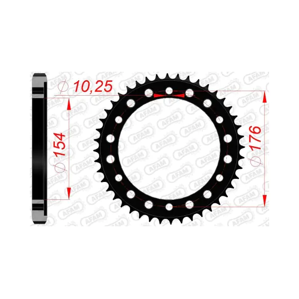 AFAM Заден Стоманен Зъбак 44 Зъба/ 530 Honda CB1000R/RA 09-16