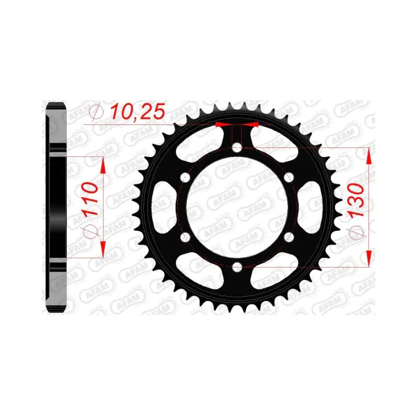 AFAM Заден Стоманен Зъбак 46 Зъба/ 530 Yamaha FZ1 S Fazer 06-15, FZ6N/S 04-07, FZ6S2 07-10, MT01 05-12, XJR1300 04-17