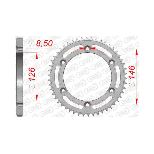 AFAM Заден Стоманен Зъбак 50 Зъба/ 428 Suzuki DR125SM 08-13, TS125R 90-96