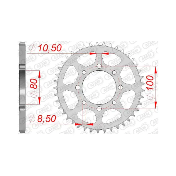 AFAM Заден Стоманен Зъбак 41 Зъба/ 520 Suzuki GZ250 99-08, TU250X Volty 95-00