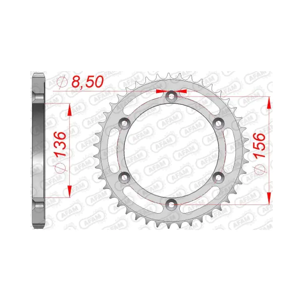 AFAM Заден Стоманен Зъбак 43 Зъба/ 525 Suzuki DR650SE 96-25, XF650 Freewind 97-02