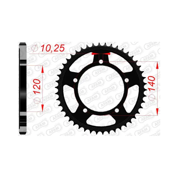 AFAM Заден Стоманен Зъбак 45 Зъба/ 525 Suzuki DL1000A 14-19, DL650A 07-22, GSX-R600 01-10, GSX-R750 00-10, V-Strom 650/1050 23-25