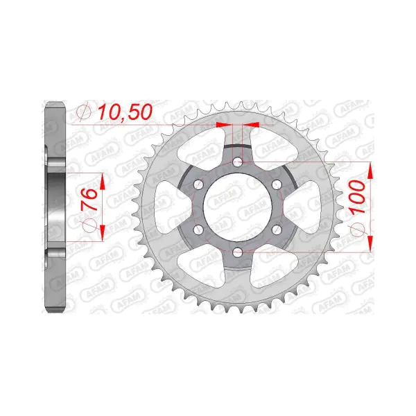 AFAM Заден Стоманен Зъбак 45 Зъба/ 530 Suzuki GSF1200N/S Bandit 96-05, GSF1200SA Bandit 97-05