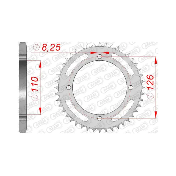 AFAM Заден Стоманен Зъбак 47 Зъба/ 428 Kawasaki KLX125 10-16, KLX125 D-Tracker 10-14