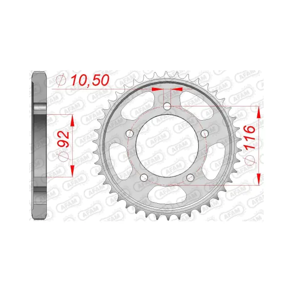 AFAM Заден Стоманен Зъбак 41 Зъба/ 530 Kawasaki ZZR1400 06-20 