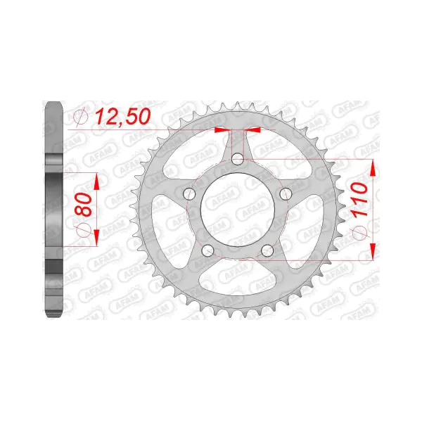 AFAM Заден Стоманен Зъбак 46 Зъба/ 525 Honda CB500 94-03, XRV750 Africa Twin 90-00